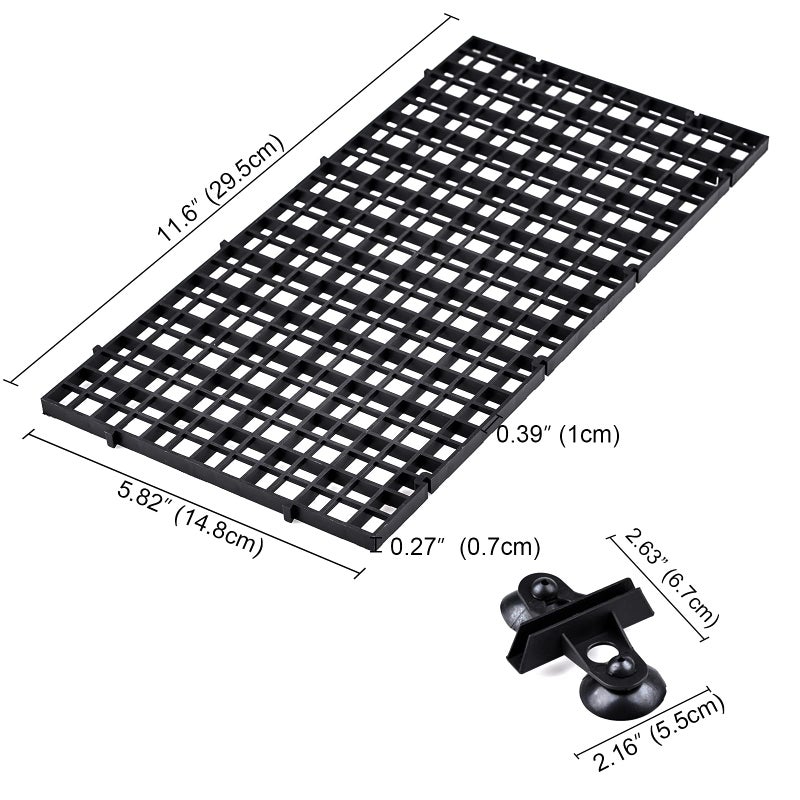 WEAVERBIRD 2 Pcs Aquarium Divider Tray Plastic Grid Divider Tray Egg Crate for Aquarium Fish Tank Bottom Isolation, Black - Image 2